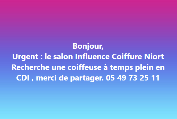 Coiffeuse à temps plein en CDI