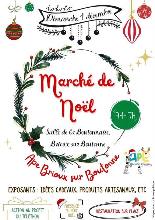 Marché de noël Brioux sur boutonne