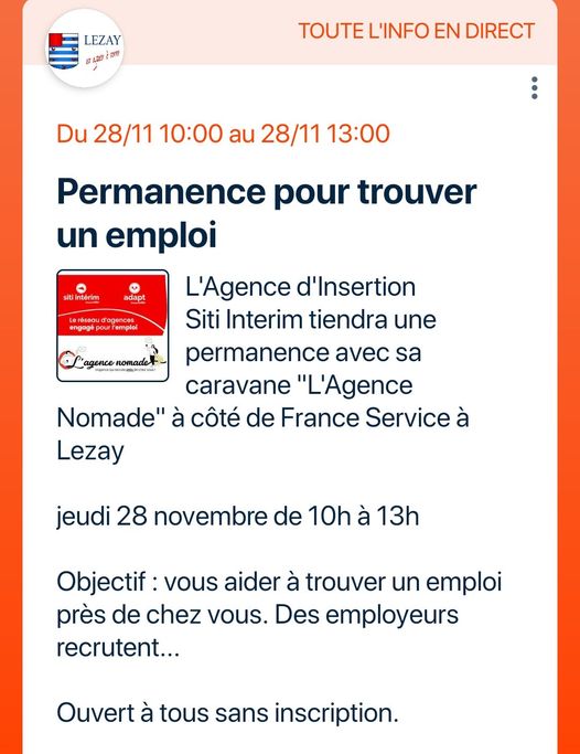 Permanence pour trouver un emploi