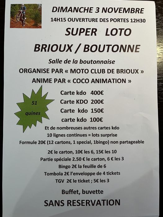 Super Loto Brioux sur Boutonne