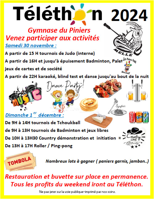 Téléthon 2024 Gymnase du Piniers